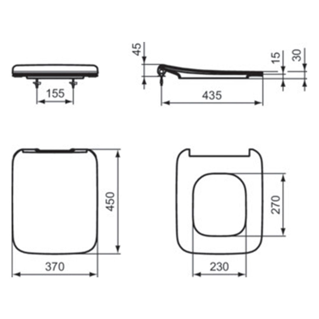 Тоалетна седалка Strada II ултратънка с плавно затваряне къса проекция T360101 – Ideal Standard 11.26.261.0205 – снимка 3